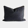 norsuHOME Cushions norsuHOME Cushion, Charcoal Velvet with Blush Leather Piping (10423684163)