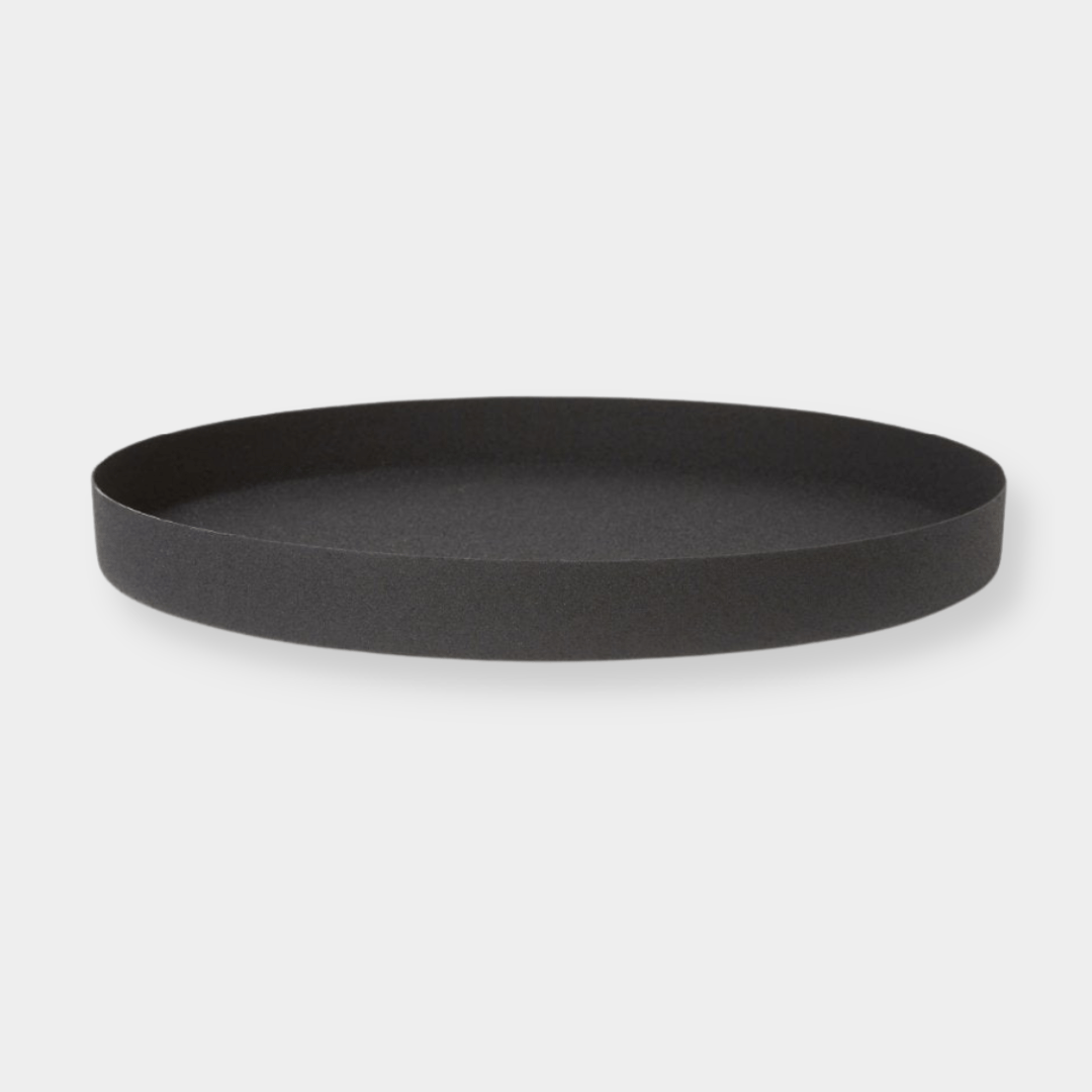 L&M Home Tray L&M Home Mona Round Tray - Black (6661685674172)