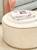 norsu interiors Ottomans norsu Ottoman, Bouclé Ivory with Leather Piping (Various Sizes) (6299338375356)
