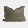 norsu interiors Cushions norsuHOME Cushion, Sage Linen with Olive Leather Piping (4649534128212)