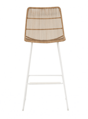 Globe West Dining Chairs Globe West Granada Sleigh Barstool -Natural/White (4759311646804)