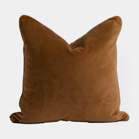 norsuHOME Cushions norsuHOME Cushion, Caramel Velvet with Blush Leather Piping (764509618267)