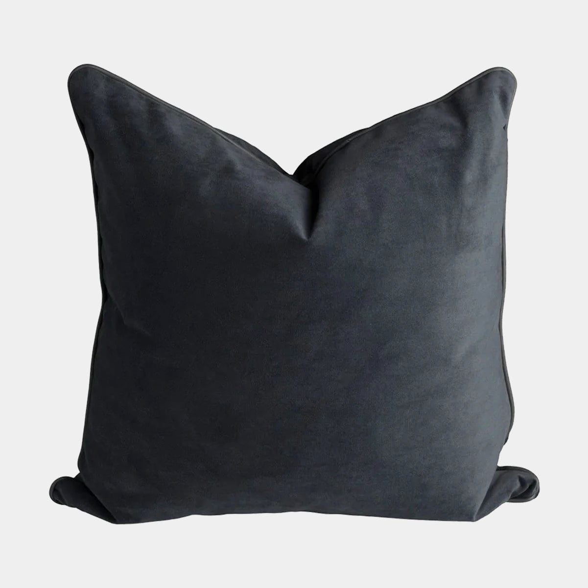 norsuHOME Cushions norsuHOME Cushion, Charcoal Velvet with Charcoal Leather Piping (10423697219)