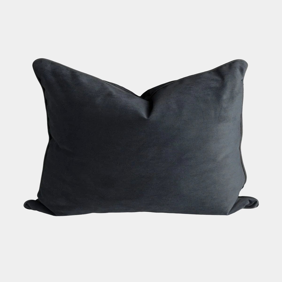 norsuHOME Cushions norsuHOME Cushion, Charcoal Velvet with Charcoal Leather Piping (10423697219)