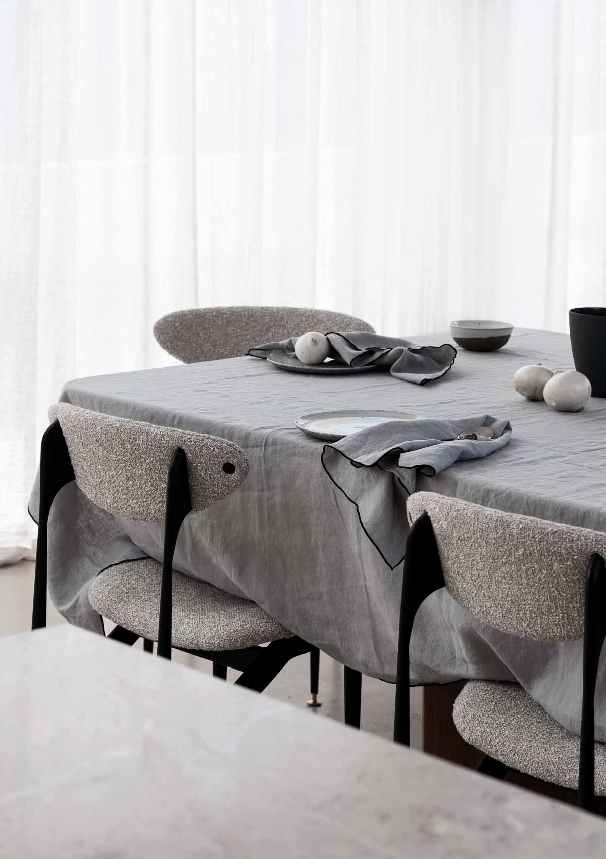 Flou. Design Flou. Design Amara Stitch 100% Linen Table Cloth - Cool Grey (7683122200825)