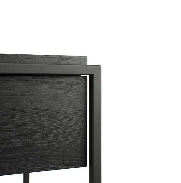 Ethnicraft Bedside Tables Ethnicraft Oak Monolit Bedside Table - 1 Drawer Black/Black (6588854632636)