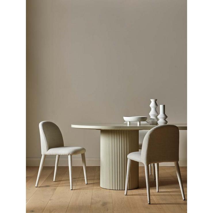 Globe West Dining Tables Globe West Benjamin Ripple Oval Dining Table, Putty (7143202193596)