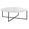 Globe West Coffee Tables Globe West Elle Luxe Marble Round Coffee Tables - White Marble/Black (7591331954937)