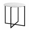Globe West Side Tables Globe West Elle Luxe Marble Round Side Table, White/Black (357579554845)