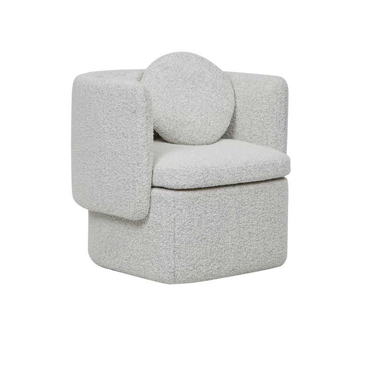 Globe West Occasional Chairs Grey Specle Boucle Globe West Hugo Bow Occasional Chair, Grey Speckle Boucle (7585492369657)