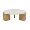 Globe West Coffee Tables 995 Dia X H350mm Globe West Sketch Native Round Coffee Table, Nougat/White (7591316717817)