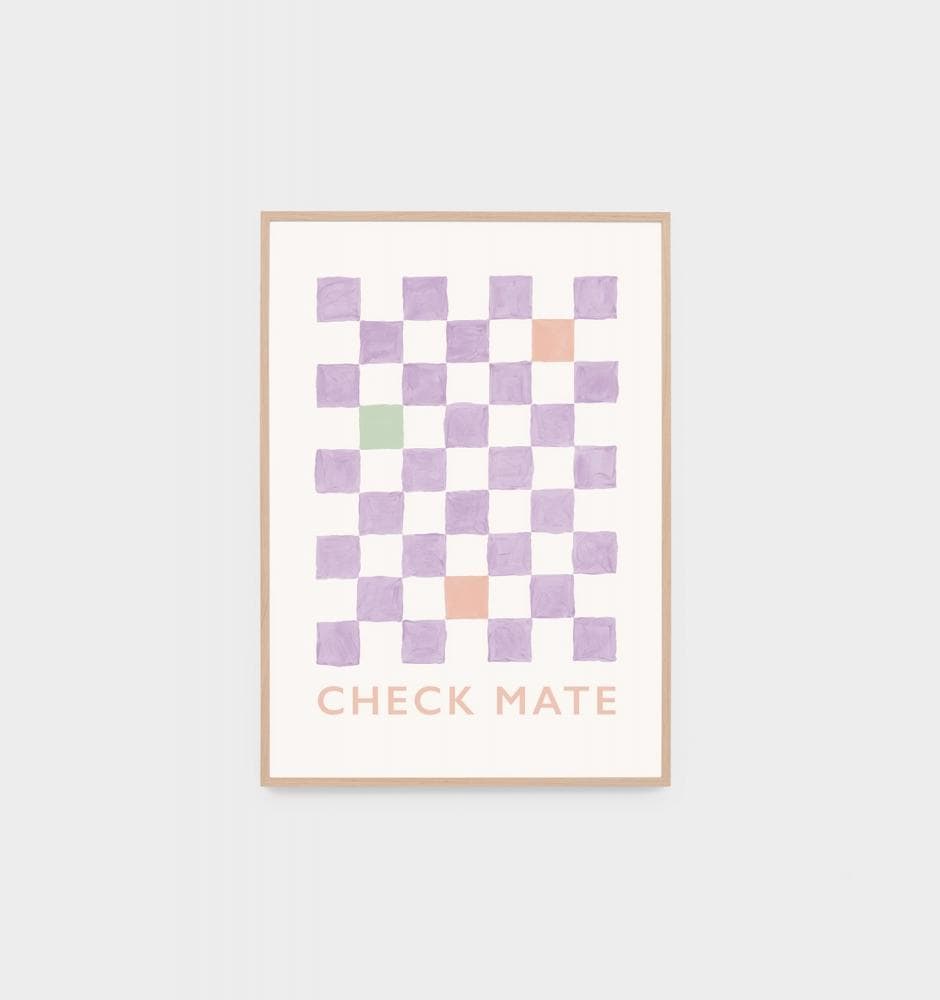 Middle of Nowhere Prints Middle of Nowhere 'Check Mate' Print, Lilac