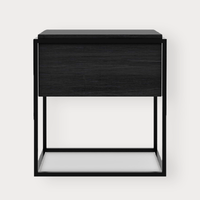 Ethnicraft Bedside Tables Ethnicraft Oak Monolit Bedside Table - 1 Drawer Black/Black (6588854632636)