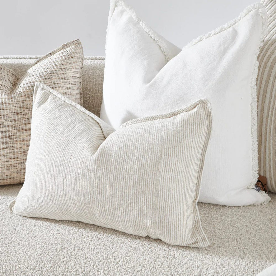 Eadie Lifestyle Cushions Eadie Lifestyle Myra Linen Cushion - Natural/White, Various Sizes (7843766763769)