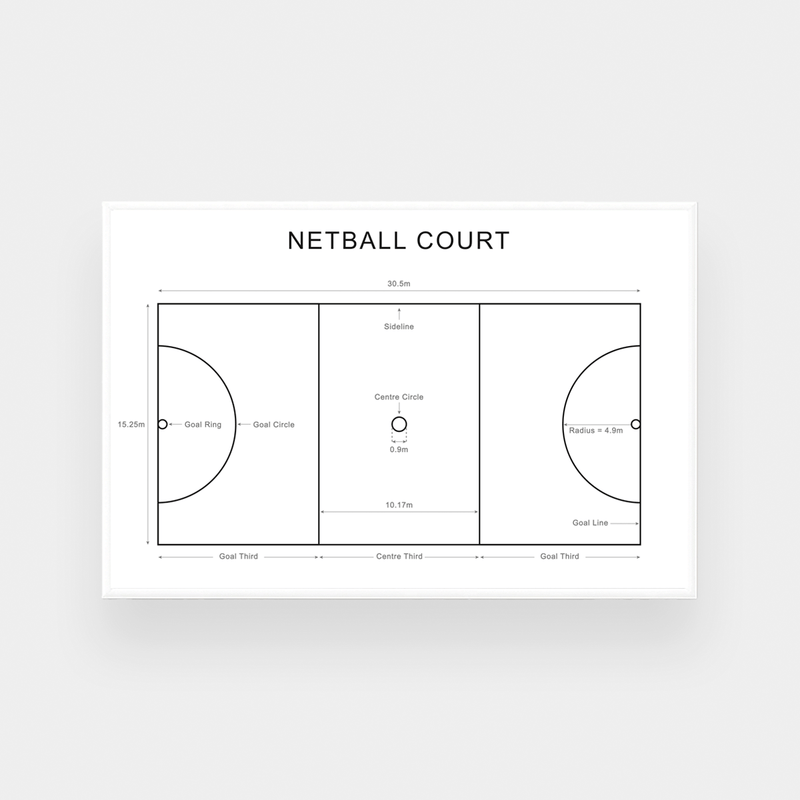 norsu interiors Prints Netball Court Lines Print - Various Sizes (7711146082553)