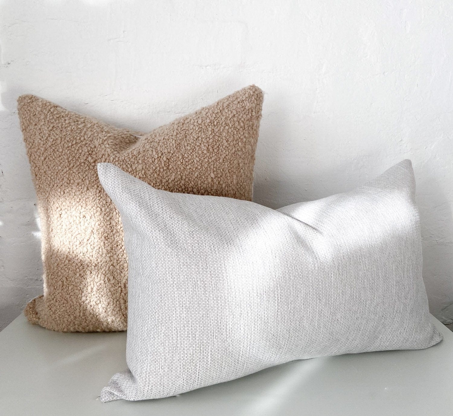 norsuHOME Cushions norsuHOME Cushion, Bouclé Buff with White Leather Piping (6582406086844)