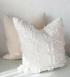 norsuHOME Cushions norsuHOME Bouclé Cushion, Ivory with Blush Leather Piping (6289394794684)