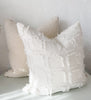 norsuHOME Cushions norsuHOME Bouclé Cushion, Ivory with Blush Leather Piping (6289394794684)