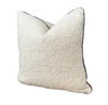 norsuHOME Cushions norsuHOME Boucle Cushion, Ivory with Charcoal Leather Piping (6289972822204)