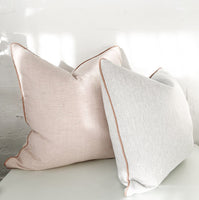 norsuHOME Cushions norsuHOME Cushion, Lexus Rosewater with Blush Leather Piping (4753705467988)