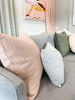 norsu interiors Cushions norsuHOME Cushion, Sage Linen with Olive Leather Piping (4649534128212)
