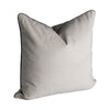 norsu interiors Cushions norsuHOME Cushion, Silver Velvet with Charcoal Leather Piping (10423713347)
