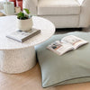 norsu interiors Cushions norsuHOME Floor Cushion  - Lexus Seaglass & Parissi Seaform with Olive Leather Piping (7127313219772)