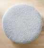 norsu interiors Ottomans norsu Ottoman, Bouclé Frost with Leather Piping (Various Sizes)
