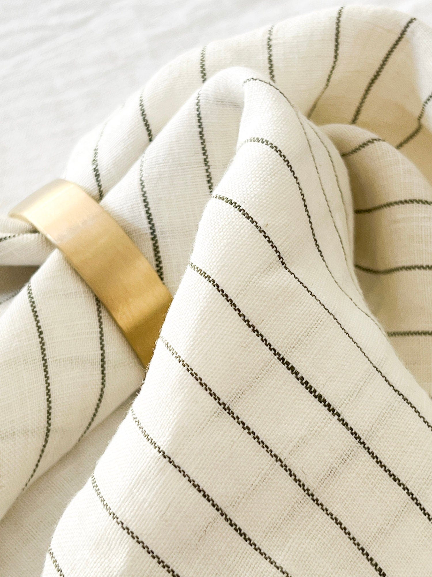Flou. Design Flou. Design 100% Linen Napkins - Striped Olive (Set of four) (7683118301433)