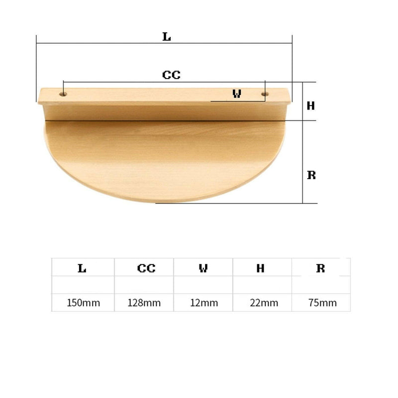 norsuHOME Handles norsuHOME Solid Brass Half Moon Handle (6085342527676)