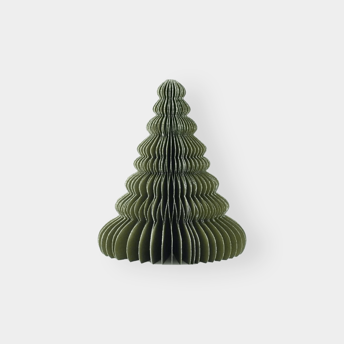 Nordic Rooms Christmas Decorations Christmas Tree Standing Ornament - Olive with Silver Glitter Edge, 15cm