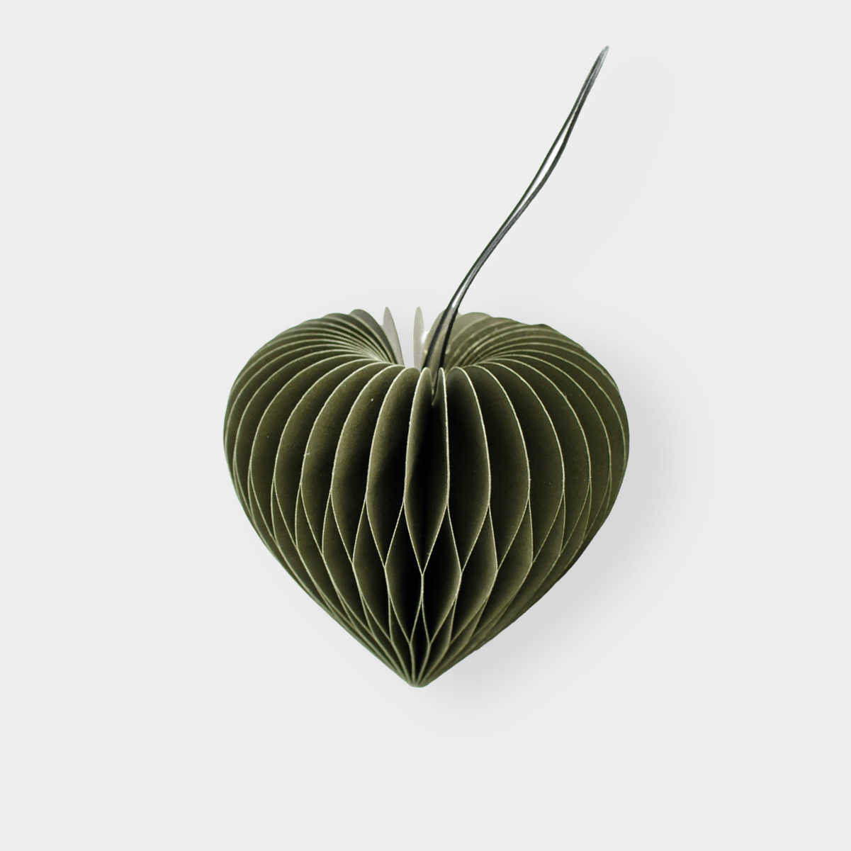 Nordic Rooms Christmas Decorations Paper Heart Ornament - Olive Green (7790876131577)