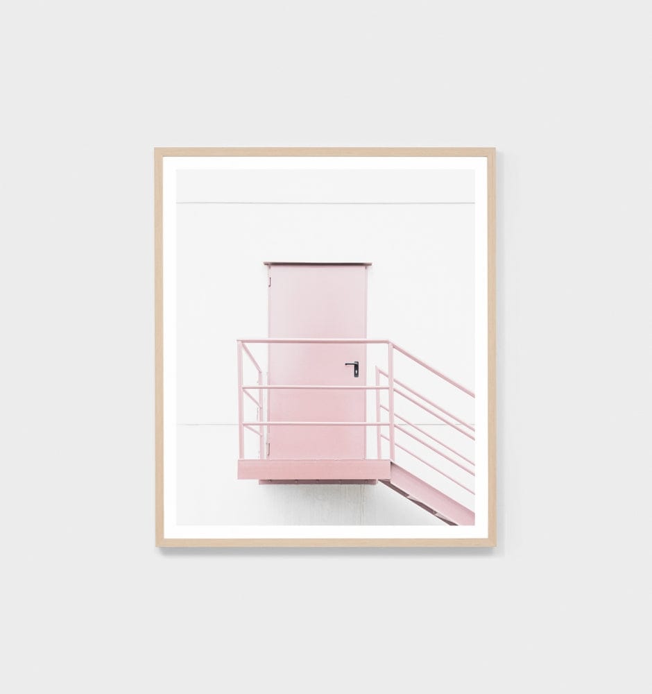Middle of Nowhere Prints Middle of Nowhere 'Pink Stairwell' Framed Print