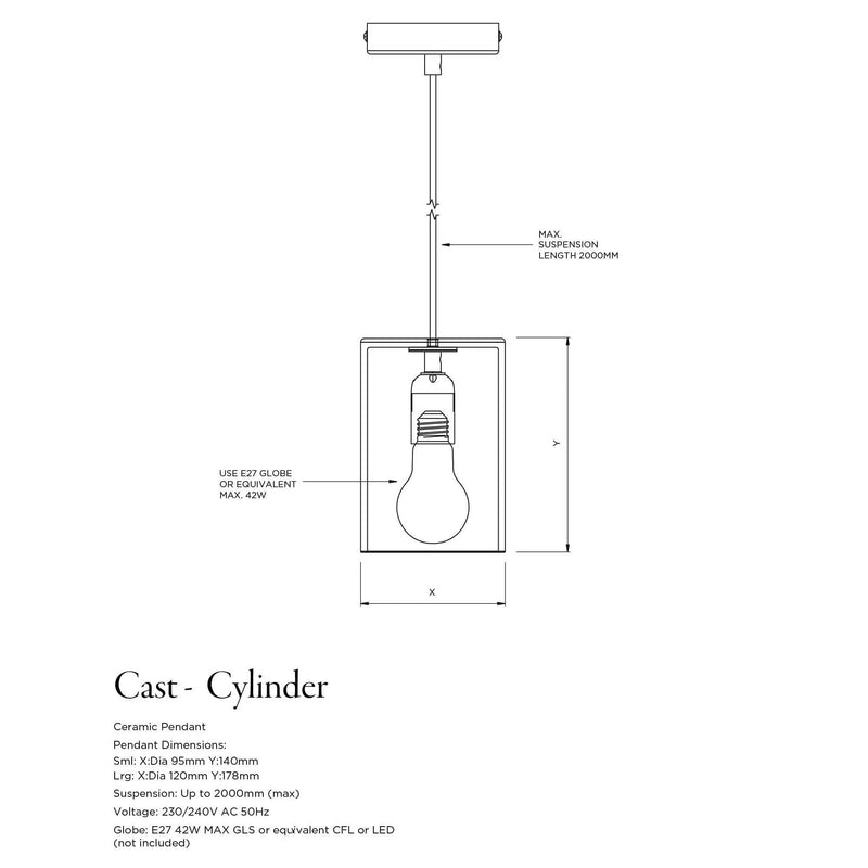 Robert Gordon Interiors Pendants Robert Gordon Cylinder Light - Bone, Various Sizes (7512289706233)