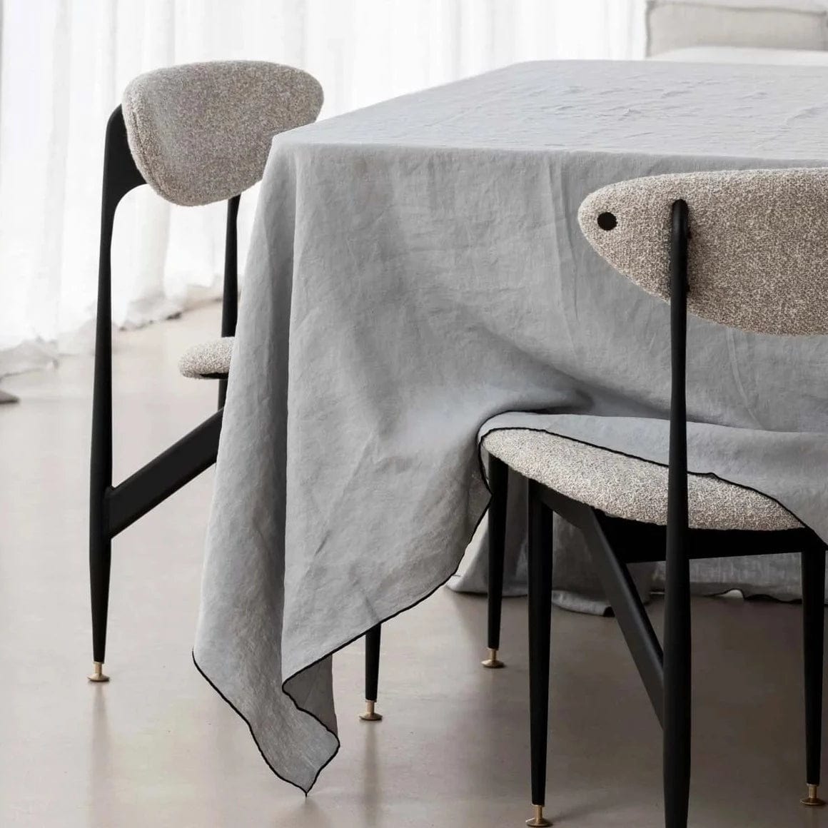 Flou. Design Flou. Design Amara Stitch 100% Linen Table Cloth - Cool Grey (7683122200825)