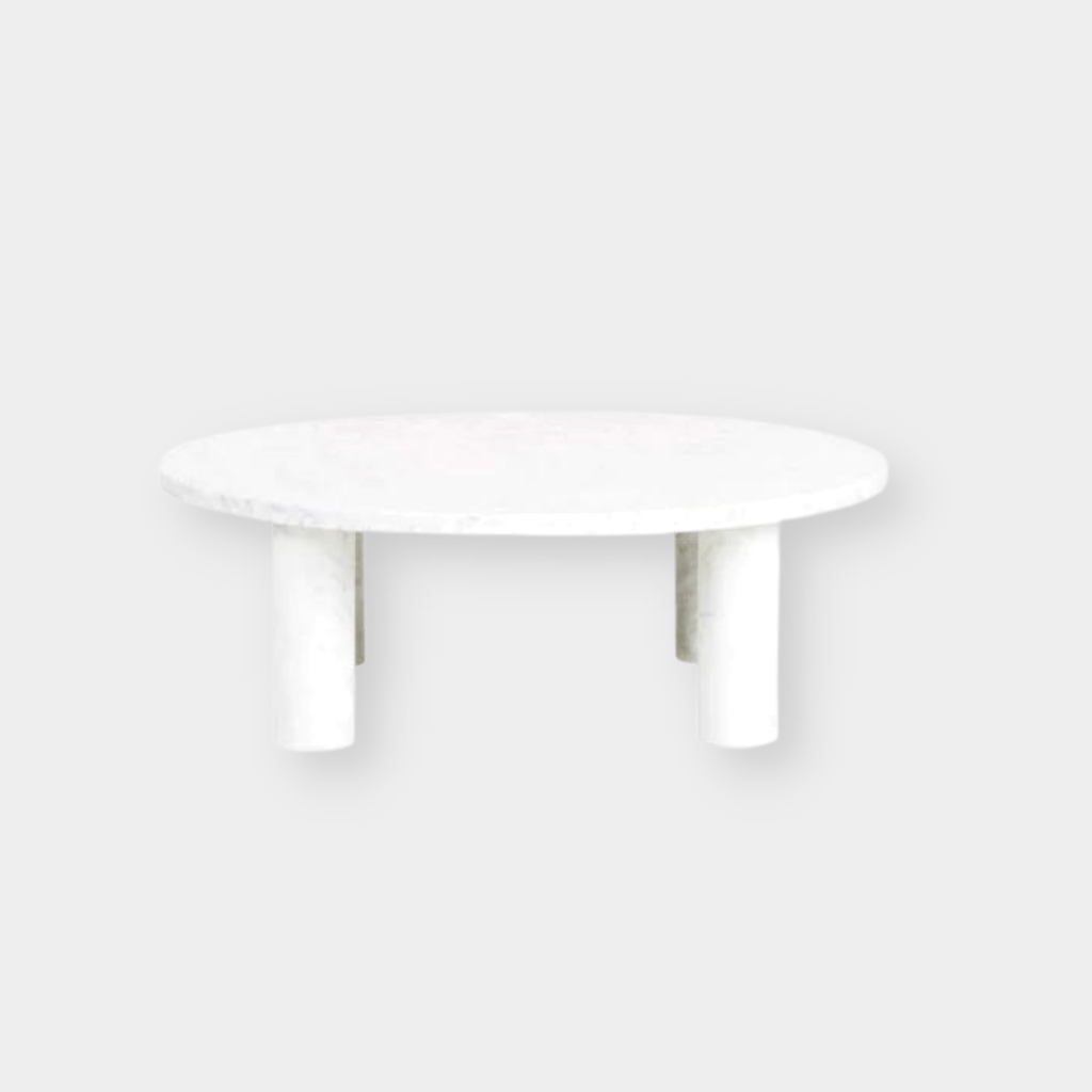 Globe West Coffee Tables 95Dia x H32cm Globe West Amara Round Leg Coffee Table, White Marble (7649820082425)