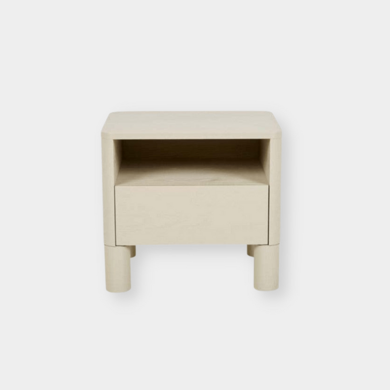 Globe West Bedside Tables Globe West Artie Open Bedside, Putty (7585563902201)