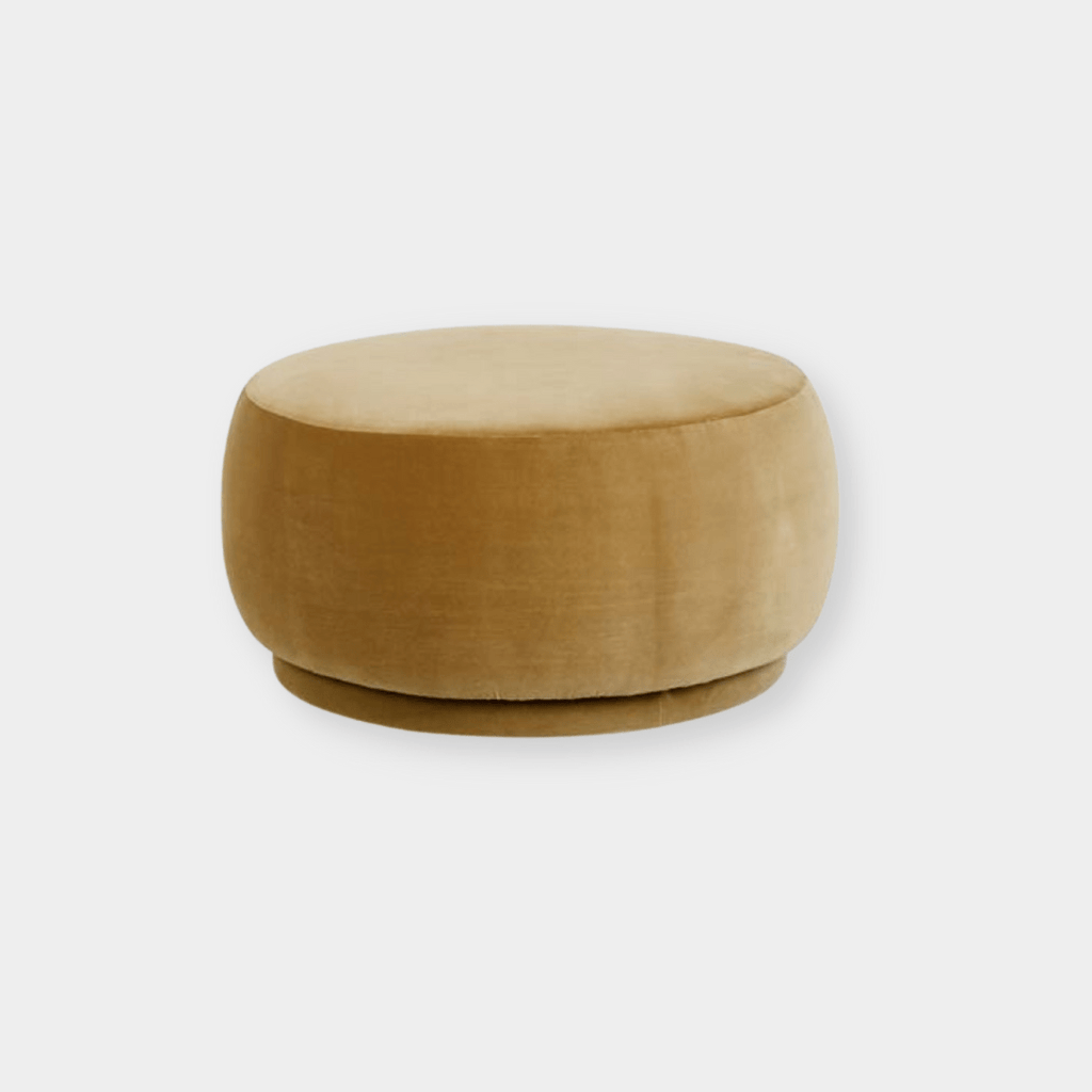 Globe West Kennedy Button Ottoman, Soft Moss Velvet Norsu Interiors